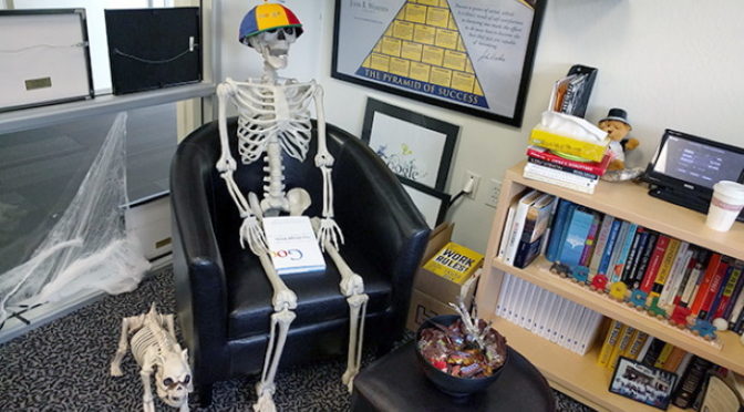 Skeleton in office